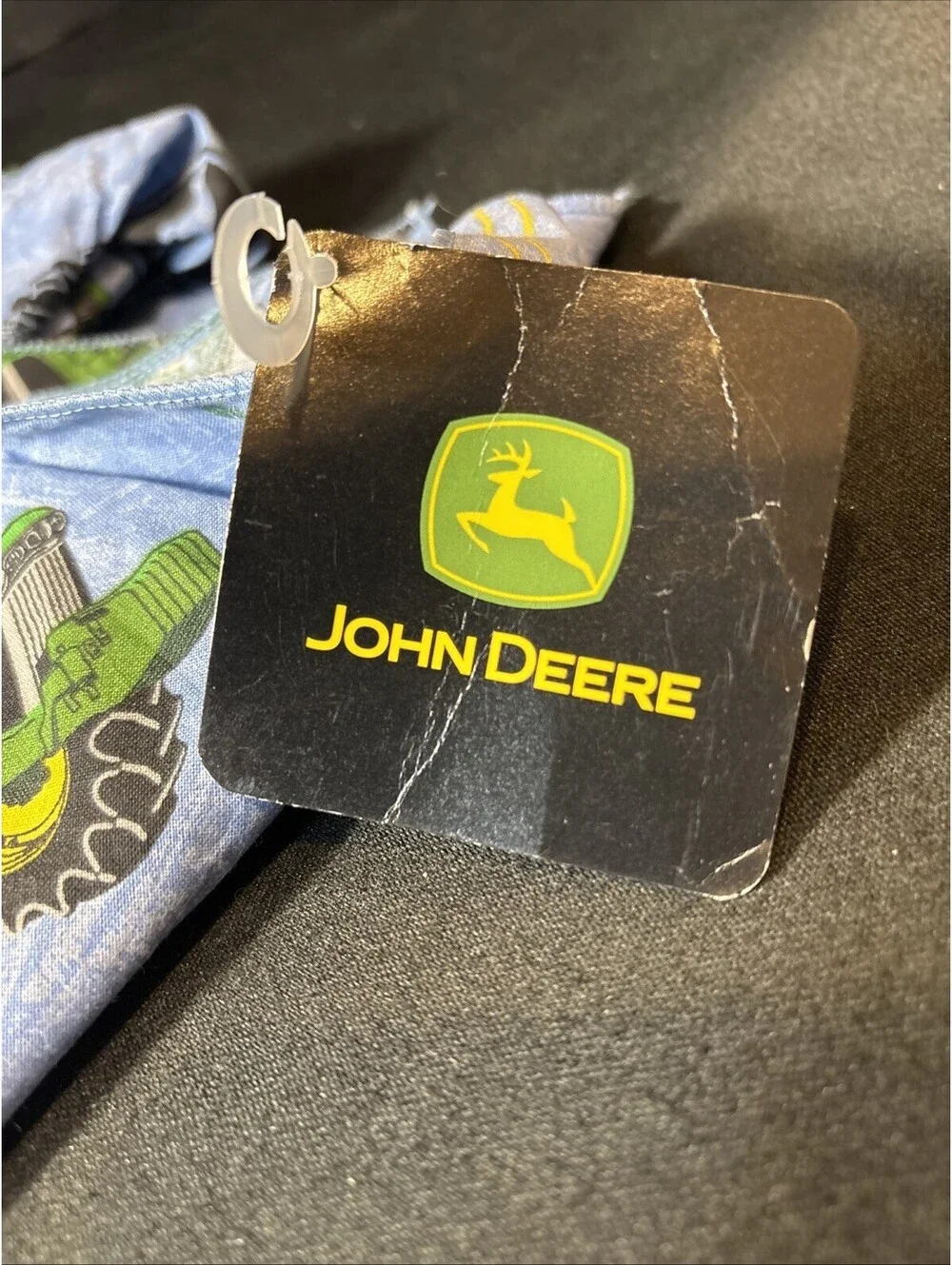 Lot 2 NEW NOS Vintage John Deere Bandana Handkerchief Denim Color USA 21” X 21”